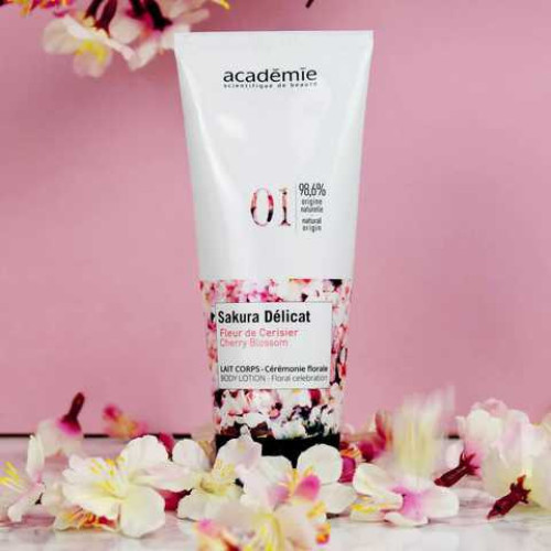 Academie Body Lotion Floral Celebration — лосьйон для тіла «Квіти сакури», 100 мл - img 2