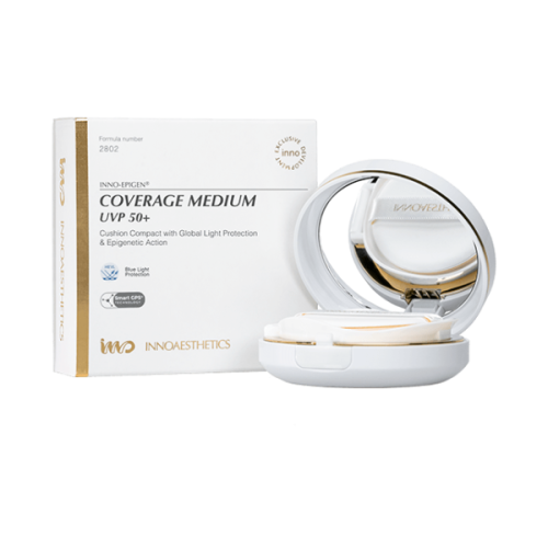 Innoaesthetics Epigen Coverage Medium Uvp 50+ компактна тональна основа у форматі кушона