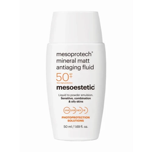 Mesoestetic Mesoprotech Mineral Matt Antiaging Fluid SPF 50+ — флюїд сонцезахисний (50 мл)